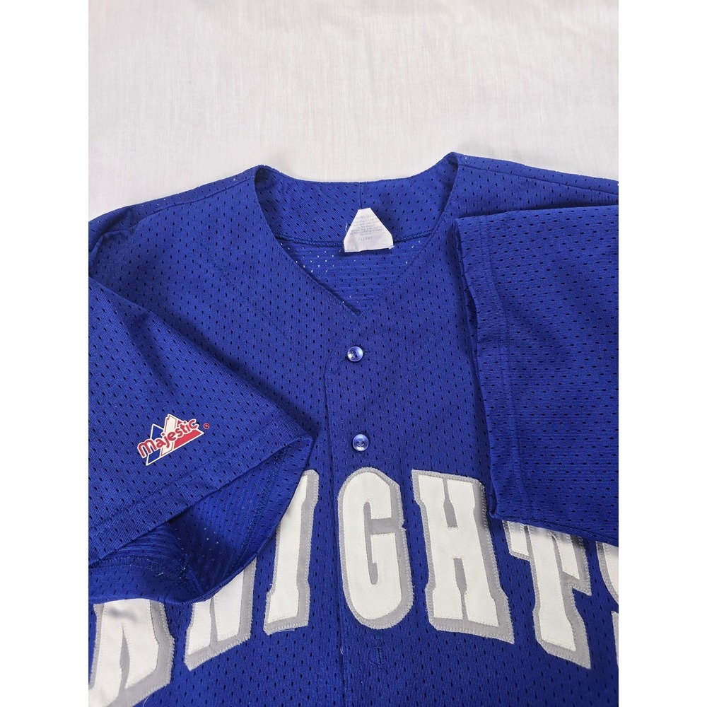 Knights Jersey Mens XL Blue Mesh Baseball Button Front Majestic Powers‎ 14